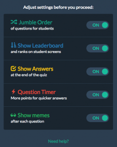 Quizizz  Select Question Set